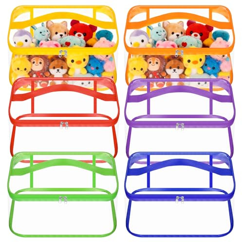 6PCS Clear Toy Storage Bags, 9.5x6.7x5.1 Inch Toy Organiser