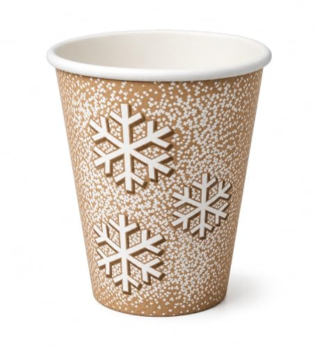 PGV Pappbecher Trinkbecher Weihnachten Schneeflocke 200 ml (2000 Stück)
