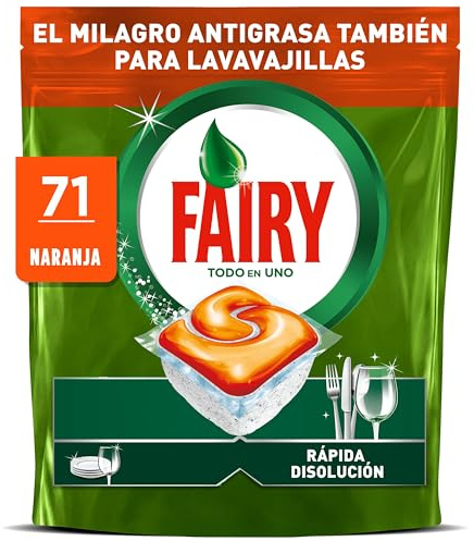 Fairy Original TodoEn1 Cápsulas Lavavajillas Máquina Naranja, 71 Cápsulas | Efectivas Incluso En La Grasa Incrustada