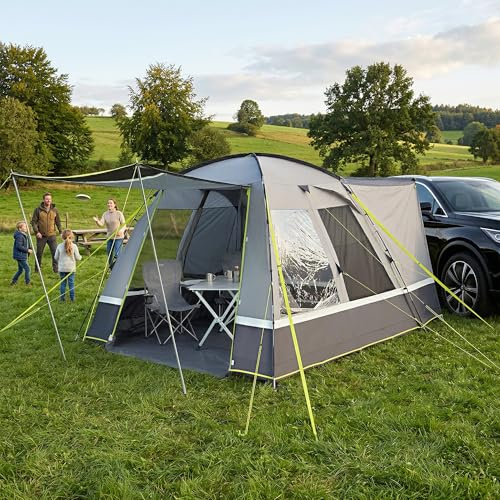 High Peak Busvorzelt Auto freistehend, Heckzelt Autozelt mit Kederanschluss, höhenverstellbarer Anschluss, Vorzelt für SUV, Van, Bus, Wohnmobil, Campervan, Wohnwagen, Camping Reise Outdoor