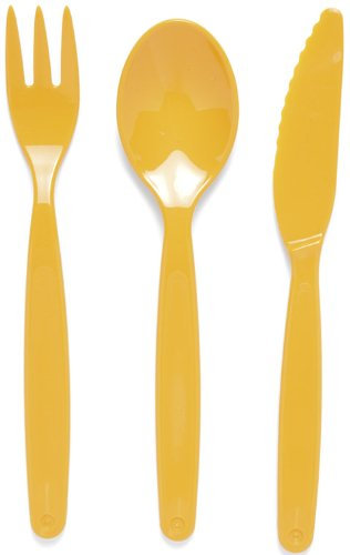 Small Cutlery Set - Yellow Reusable Virtually Unbreakable