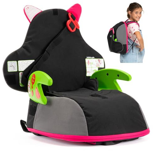 Trunki BoostApak | Kid's Travel Backpack and Portable Child Car Booster Seat | Group 2-3 | Ages 4 – 12 Years (Pink)
