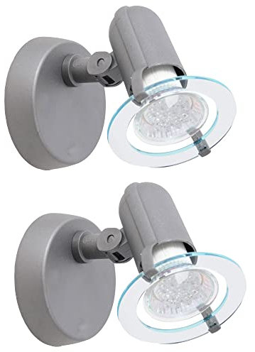 BRILONER 2er Set Wand Lampe Esszimmer Wandstrahler beweglich 1x E14 Fassung Spot Büro Diele