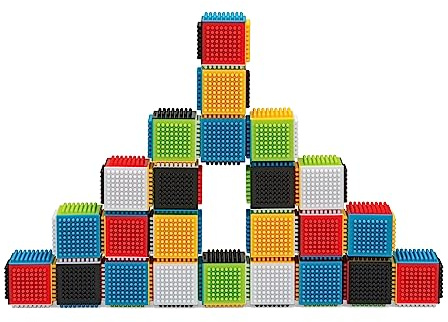 Infantino Press & Stay Sensory Blocks, Developmental Activity Blocks, 24-Piece Multicolor Stacking Toy Set for Babies & Toddlers 12 Months+