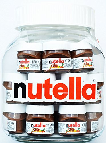 Nutella Bocal en verre, 21 mini bocaux Nutella à l'intérieur de 30 g chacun