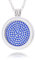 Morella Damen Halskette 70 cm Edelstahl und Anhänger mit Coin Glitzersteine Royalblau 33 mm im Schmuckbeutel