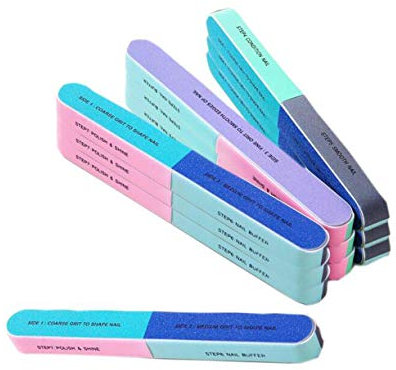 Pack de 10 pulidores de uñas coloridos, lavables, taco pulidor de uñas polaco para cosmética, manicura y pedicura