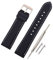 VINBAND Unisex Wasserfest Gummi Uhrenarmband mit Gebürstete Edelstahl Silber Schnalle 20mm Schwarz Weiß