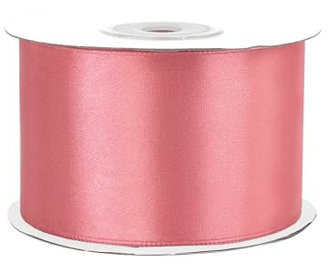 Satinband 50mm x 25m Rolle - FARBAUSWAHL in 3/6/12/18/25/38/50/75/100mm - farbecht & waschbar - Schleifenband für Hochzeit - Geschenkband zum Verpacken Dekorieren Basteln - Koralle 238