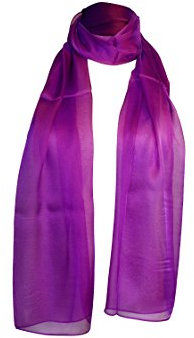 Posh Gear Damen Seiden Schal Chiffon Scialle, lila aus 100% Seide