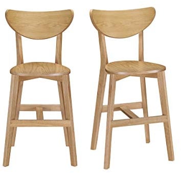 Miliboo Skandinavische Barhocker Leena Eiche (2er-Set)