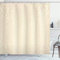 ABAKUHAUS viktorianisch Duschvorhang, Monochrome Damast, Stoffliches Gewebe Badezimmerdekorationsset mit Haken, 175 x 220 cm, Creme