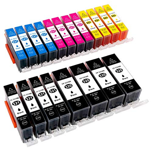 ESMONLINE 20 kompatible XL Druckerpatronen zu Canon PGI-520 / CLI-521 als Ersatz für Canon Pixma iP3600 iP4600 iP4700 MP540 MP550 MP560 MP620 MP630 MP640 MP980 MP990 MX860 MX870
