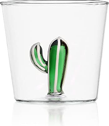 Ichendorf Milano Tumbler Cactus Verde | Collezione Desert Plants | 35 cl | Vetro Borosilicato | Fatto a Mano