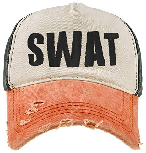 4sold Verkauft Unisex Military Combat SWAT FBI Sicherheit Armee Baseballmütze Sonnenblende Neu - Black Orange