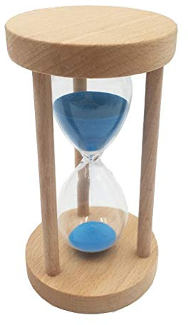 Inzopo Reloj de arena 10/15/30 minutos con marco de madera, decoración, temporizador para hornear, máscara, yoga, juegos, para cepillarse los dientes, azul, 15 minutos azul 15 minutos