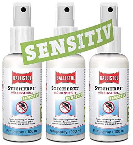 BALLISTOL STICHFREI® SENSITIV 3 Stück 100 ml Pump-Spray Mückenspray Insektenspray 26915