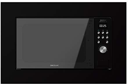 Cecotec Microondas encastrable Digital GrandHeat 2000 Built-In Black. 700W, Integrable, 20 l, Grill, 9 Funciones preconfiguradas, Quick Start, Diseño elegante