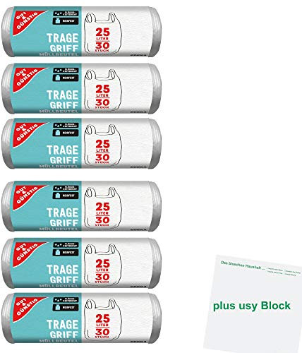 usy G&G Müllbeutel 25L 30er 6er Pack Block