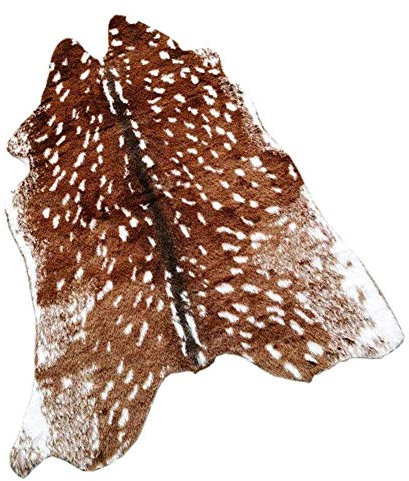 Huichenxing2021FURSTORE Teppich aus Kunstfell, Hirschhaut, Rindsleder, rutschfest, für Zuhause, Wohnzimmer, Schlafzimmer, 90 x 105 cm