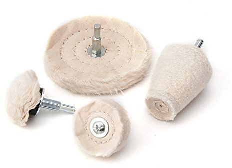 SHININGEYES Polierscheibe für Bohrer, 4 Stück, Polierscheiben-Polierer-Set mit 6,35 mm Sechskantwellen für Dremel-Werkzeuge