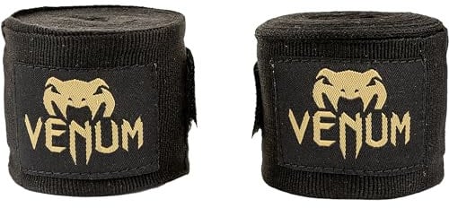 VENUM Kontact, Bendaggi da Boxe Unisex, Nero/Oro, 4 m