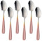 BISDARUN 8 teiliges Kaffeelöffel Set Edelstahl Gradient RoseGold Teelöffel Mokkalöffel Dessertlöffel