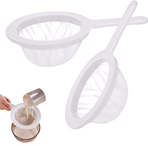 BLMHTWO 2 Pack Ultra Fine Mesh Tea Strainer - 100/120 Mesh, Non Slip Handle for Kitchen - Food, Tea, Coffee, Oil, Rice, Noodles, Fruits, Vegetables, Jam