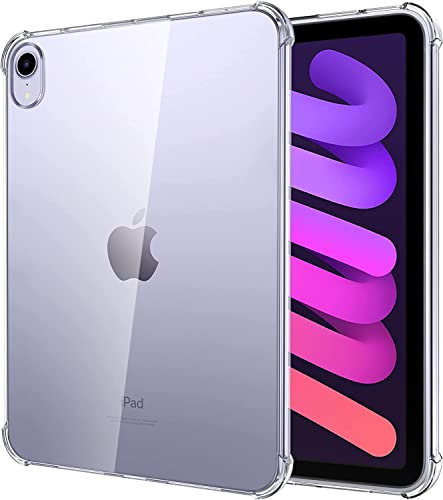 Case Compatible with iPad Mini 6 (8.3 Inch, 2021 Model) with Soft TPU Silicone Cover, Slim Clear Lightweight Backshell, Shockproof Edge Bumper