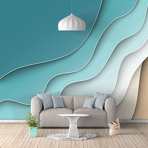 YXTSmurals Blau Ozean Kreativ Fototapete Selbstklebende 3D Effekt Wandtattoos 3D Tapete Wandtapete Art Poster Wohnzimmer Kinderzimmer Tv Hintergrund Wanddeko Wandbilder Wandmalerei