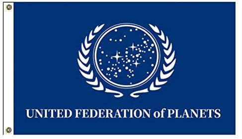 Oflying Flagge der Vereinigten Föderation der Planeten, Banner für Garage, Männerhöhle mit 2 Metallösen, strapazierfähiges Polyester, lebendige Farben, HD-Druck, 91 x 152 cm