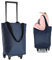 Belegao Shopping Bag on Wheels for Women - Foldable Shopping Trolley with Zip Waterproof Trolley Bag Telescopic Handle Reusable Collapsible Grocery Cart Tote Bag, Blue