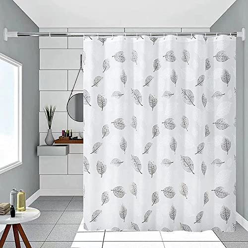 Lkw Ogechi PEVA Duschvorhang 200/220/240cm Drop, Schwarze Blätter Gemusterter Badezimmervorhang Halbtransparent Wasserdicht Antischimmel, PEVA Waschbar Duschvorhang für Badewanne (180x220CM)
