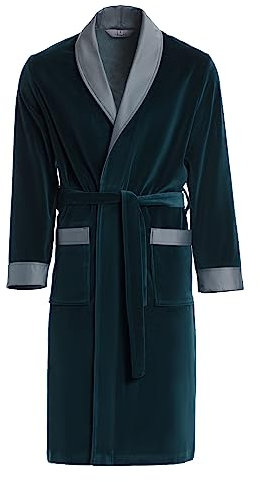 Revise RE-103 Men's Dressing Gown - Velvet, Blue-Green, 3XL
