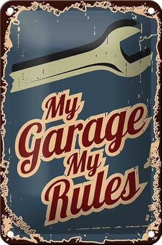 Blechschild 18 x 12 cm My Garage My Rules - DekoNo7