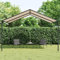 Festnight Pérgola de Jardín con Techo, Pérgola de Acero 4x3 m 180 g/m² Cenador de Jardín con Toldo para Patio Terraza Acero y Poliéster Resistente al Agua y a UV Beige