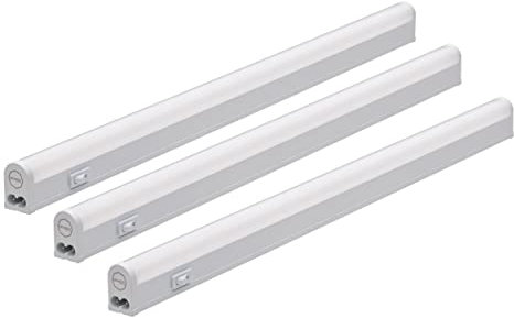 Oktaplex 3er Set Riga LED Unterbauleuchte Küche neutralweiß 4000 K 54cm Lichtleiste 230 V erweiterbar LED Leiste 840 Lumen 8,8W mit Schalter