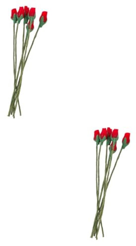 ABOOFAN 12stücke Mini Buds Dekoration Kunstrosen Für Arrangements Blüten Für Miniatur Landschaften Und Kreative Bastelprojekte