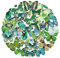 VSCO 40 Stück Transparente Dekorative Aufkleber, Scrapbooking Sticker Schmetterling Thema PET Stickers für Laptop Tassen Gepäck Fotoalbum Notizbuch Tagebuch Grußkarte Umschlag (Grün)