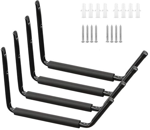SOUUXIU 4PCS Kayak Storage Racks Wall Mount Stable Space Saving, Garage Hangers UnDurable for Kayak Jumbo Wall Hooks for Canoe Surfboard