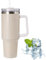 Travel Tumbler with Straw Lid and Handle,Travel Mug 40oz/30oz Stainless Steel Coffee Travel Insulated Cup Mug Leak Proof Vacuum Insulated Water Bottle for Cold & Hot Drinks (Glitter White)