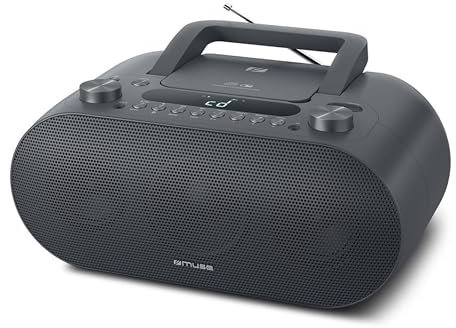 Muse M-35 BT CD-Player Bluetooth, UKW Radio, MP3-Spieler, USB, Netz und Batteriebetrieb, schwarz