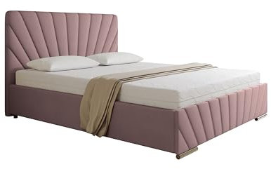 PANDA MÖBEL RAY Boxspringbett 140 x 200 cm Doppelbett mit hochwertiger Bonell-Matratze und Topper, Polsterbett mit Bettkasten, Schlafzimmer, Bequem, Modern, Stilvoll