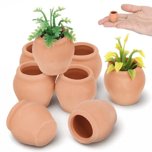 HAKIDZEL 8 pack Mini Ceramic Flower Pots Small Succulent Plant Pots for Desktop Office Balcony and Home Decor Cartoon Style Mini Planter Pots for Succulents and Plants