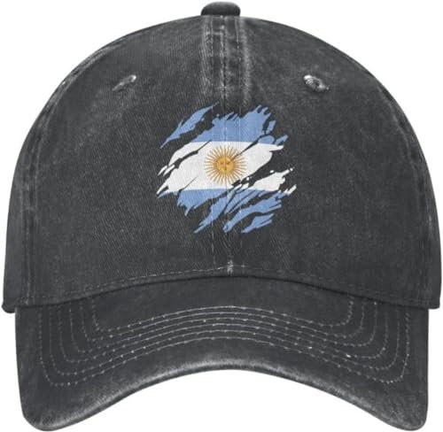 Baseballkappe Hip-Hop Sonnenhut individuelle Baseballkappe aus Baumwolle Argentinien-Flagge Baseball-Mütze für Immer verstellbare Hip-Hop-Mütze für stolzen argentinischen Vater Sommer