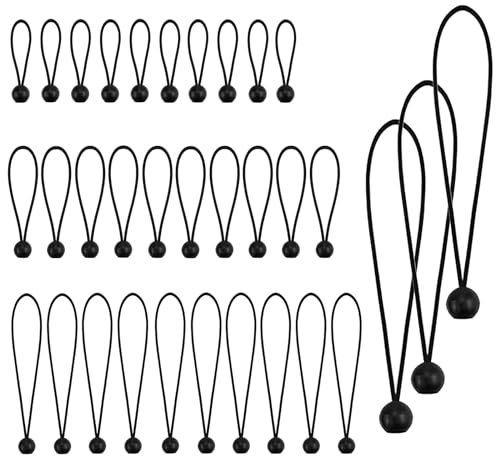 30 Stück Spanngummis mit Kugel, Gummispanner mit Kugel Planenspanner mit Kugel für Planen Zelt Banner Netz Pavillions (10cm+15cm+22cm)