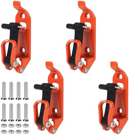 EXLECO 4 X 17-40mm Schaufelhalter Dachträger Schaufel Halterung Axthalter Dachträger Zubehör Spannverschluss Gummi Verschlusslager Wandmontagehalterungen für Lastwagen Auto Boot Werkzeug Spaten Orange