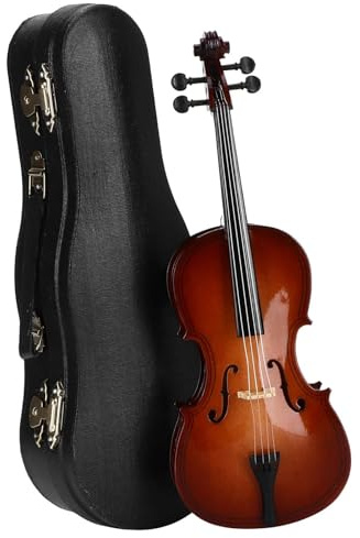TSTS Ornamente Für Musikinstrumente Mini Bass Cello Modell Ornamente Holz Musikinstrument Dekoration Zartes Geschenk Für Freund Musiuc Liebhaber
