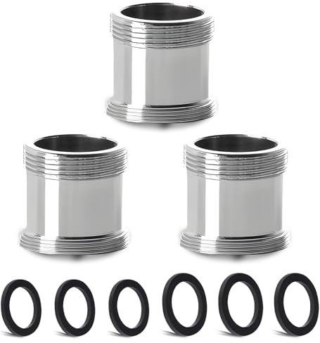 3 pièces Kit d'adaptateur de robinet, CNYMANY Heighten Mâle M22 mm vers Mâle M20 mm à filetage fin pour aérateur de cuisine Adaptateur de robinet d'évier Raccord de tuyau d'arrosage et filtre