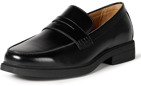 Amazon Essentials Mocassins habillés Homme, Noir Faux Cuir, 44 EU
